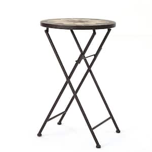 Canaan Round Stone Outdoor Patio Side Table