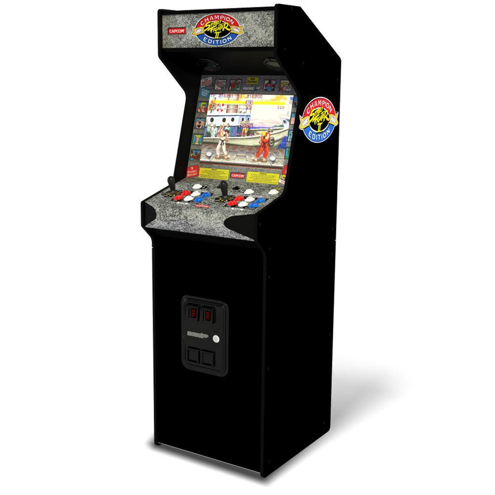 Street Fighter II Deluxe 5ft Black Arcade Cabinet with 17" Screen
