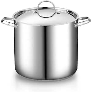 24 Qt. 18/10 Stainless Steel Classic Deep Cooking Pot Canning Cookware with Stainless Steel Lid, Silver