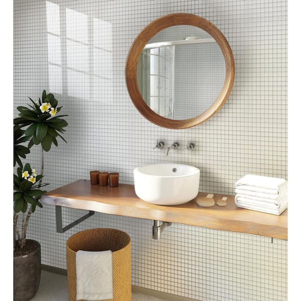 Warm Greige 11.8 in. x 11.8 in. 1 in. x 1 in. Matte Finished  Floor and Wall Glass Mosaic Tile (9.67 sq. ft./Case)