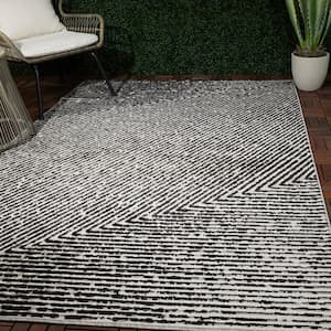 Sartre White 8 ft. x 10 ft. Abstract Area Rug