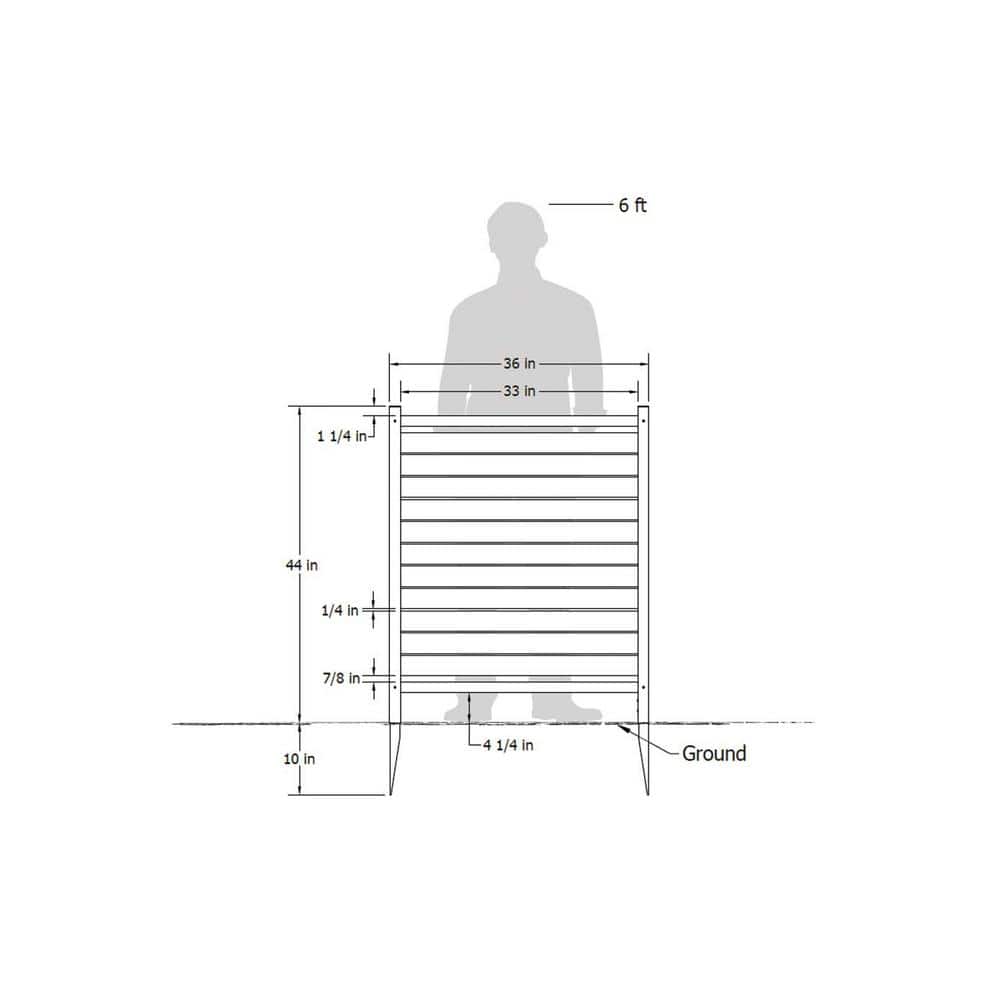 44in H x 36in W White Vinyl Louvered Privacy Screen Panels