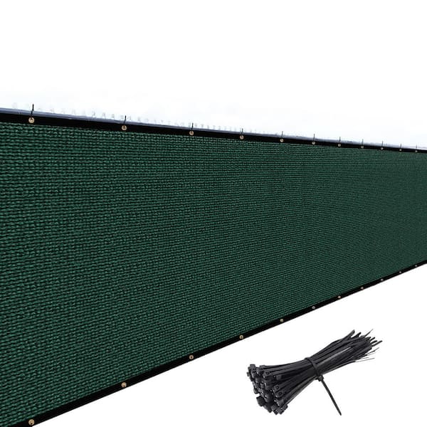 5 ft. x 25 ft. Dark Green 175 GSM Balcony Privacy Fence Screen with 90% UV Blockage, 40 Cable Zip Ties Included