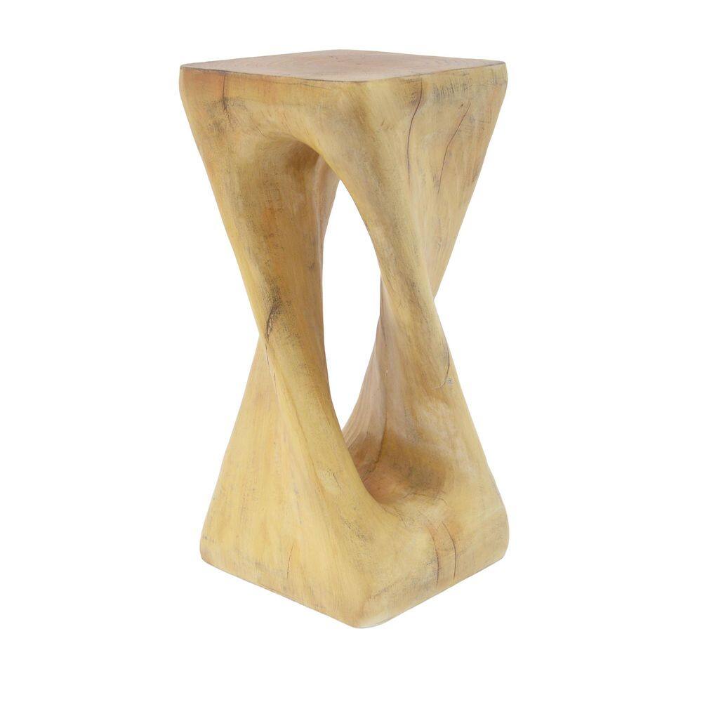 Natural Yellow Twist Shape Lightweight Concrete Side Table, Stone Patio Garden Stool Table, Decorative Accent Table price history on PriceWatchPro