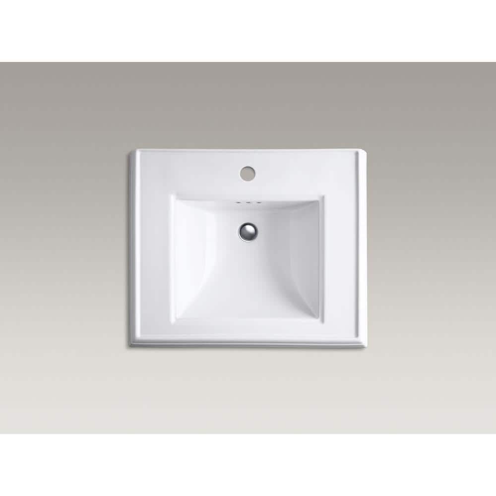 White Ceramic Pedestal Bathroom Sink with Decorative Edges