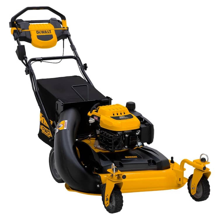 DEWALT 28 in. 224cc E-GOV Engine 3-in-1 Gas RWD Self-Propelled Lawn Mower with High Rear Wheels