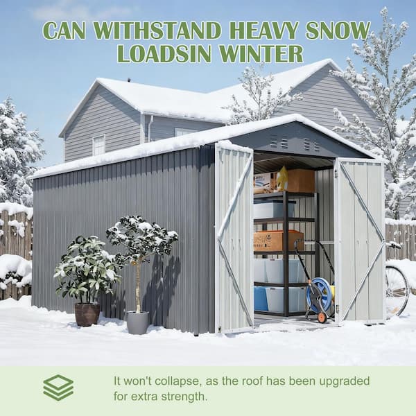 8 ft. x 12 ft. Metal Outdoor Storage Shed w/Aluminium Frame