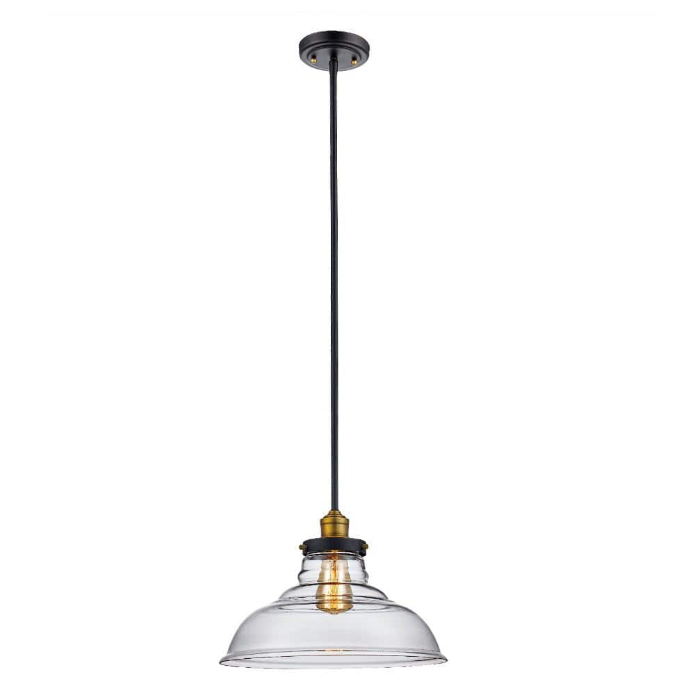 Jackson 1-Light Oil Rubbed Bronze Pendant Light Fixture with Clear Glass Schoolhouse Shade price history on PriceWatchPro