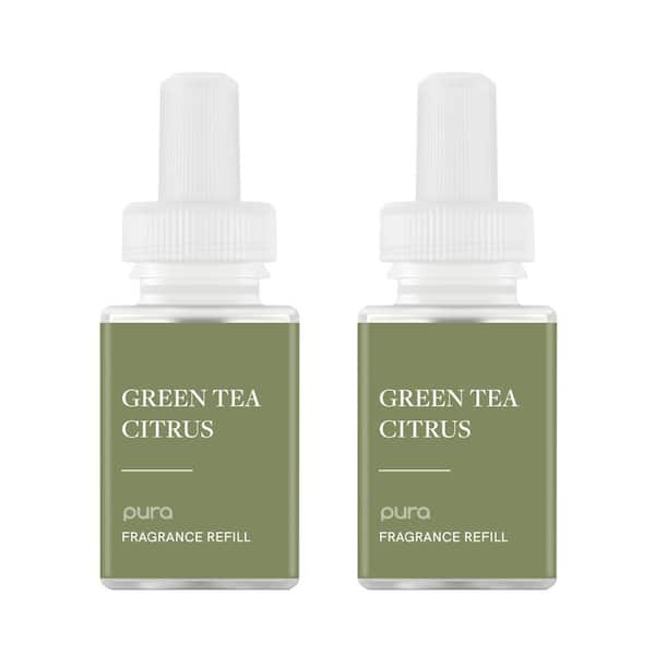 Pura Green Tea Citrus - Fragrance Refill Dual Pack for Smart Fragrance Diffusers - up to 120 hours of scent per vial