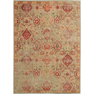 Somerset Light Green 4 ft. x 6 ft. Repeat Medallion Traditional Area Rug
