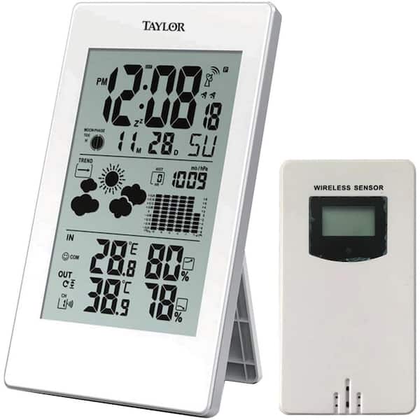 Taylor Precision Products Digital Weather Forecaster with Barometer and Alarm Clock