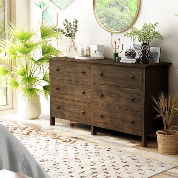 Kerani 6-Drawer Wenge Dresser (29.13 in. H x 52.56 in. W x 15.75 in. D)