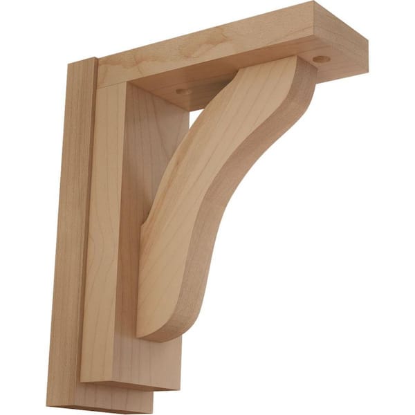 Ekena Millwork 2-1/2 in. x 6-1/4 in. x 7-1/2 in. Alder Reece Shelf Bracket
