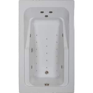 66 in. Acrylic Rectangular Drop-in Air and Whirlpool Bathtub in White