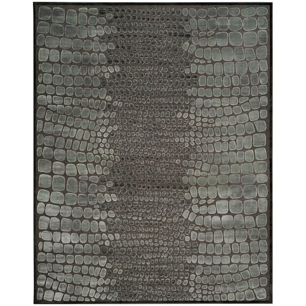Martha Stewart 8 ft. x 10 ft. Anthracite/Anthracite Gradient Geometric Area Rug