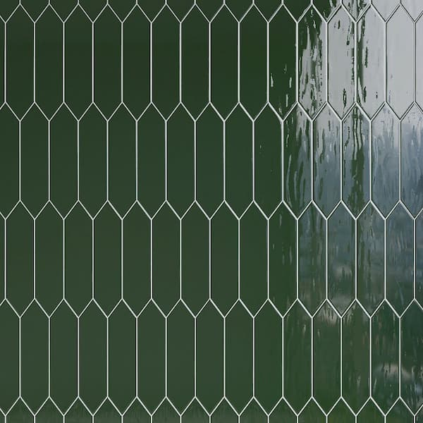Atlanta Victorian Green 2.95 in. X 11.81 in. Glossy Ceramic Picket Wall Tile (8.07 sq. ft. /Case)
