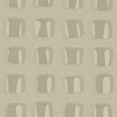 The Wallpaper Company 8 in x 10 in Beige and Taupe Modern Geometric Print with a Look of The 70's Wallpaper Sample-DISCONTINUED