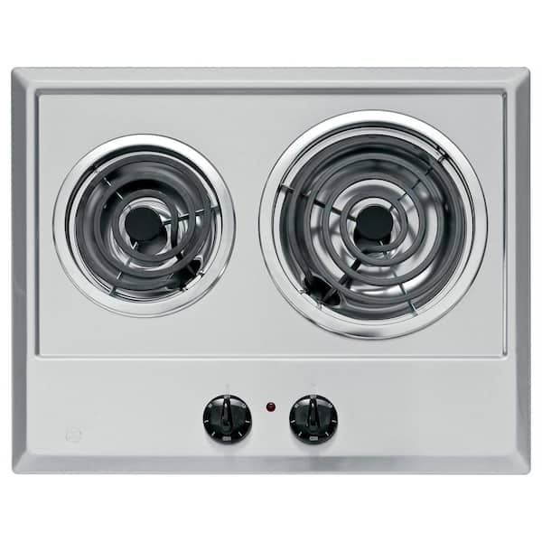GE 21 in. Coil Electric Cooktop in Stainless Steel with 2 Elements