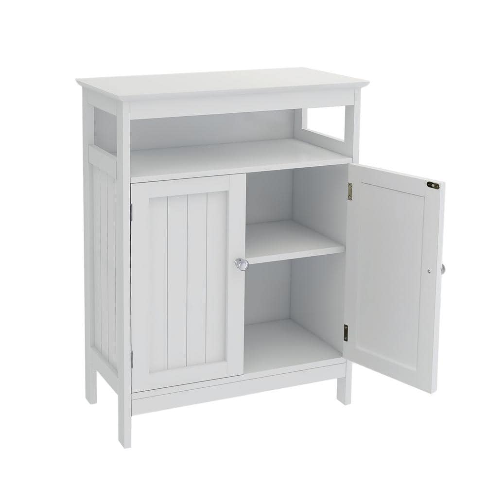 23.62 in. W x 11.81 in. D x 31.49 in. H Double Door Bathroom Linen Cabinet Floor Storage Cabinet with Shelves in White -  Hooseng, HSW28215278