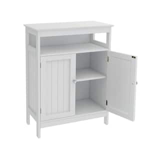23.62 in. W x 11.81 in. D x 31.49 in. H Double Door Bathroom Linen Cabinet Floor Storage Cabinet with Shelves in White