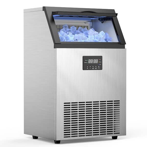 NSF and ETL Certified Commercial Ice Maker Machine 150 LBS/24H, 33 LBS Capacity Freestanding and Under Counter Ice Maker