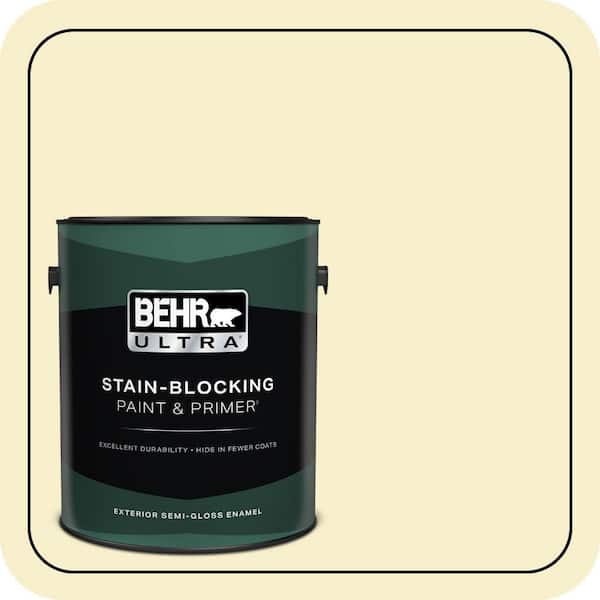 BEHR ULTRA 1 gal. #ECC-11-1 Daybreak Sun Semi-Gloss Enamel Exterior Paint & Primer
