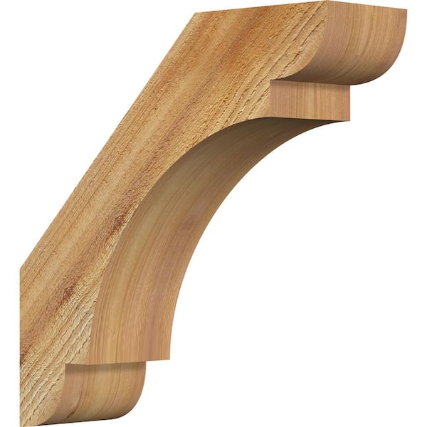 Ekena Millwork 4"W x 14"D x 14"H Olympic Rough Sawn Knee Brace, Western Red Cedar