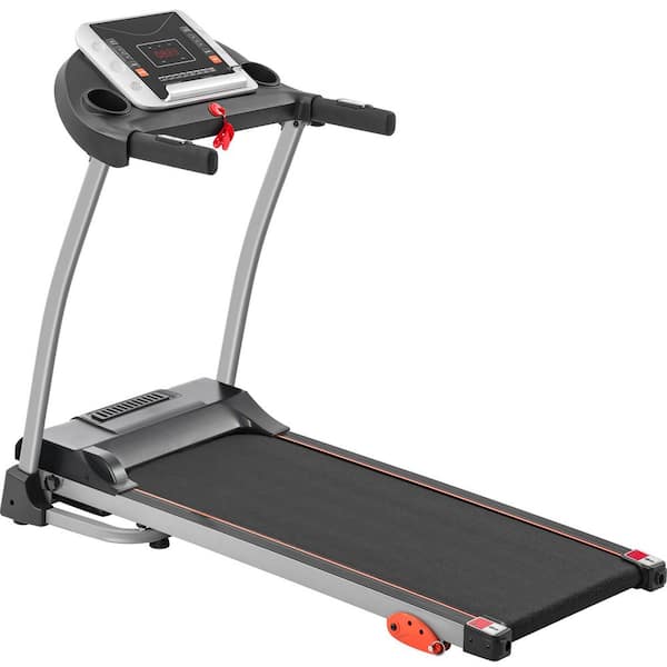 Tidoin 2.5 HP Black Metal Foldable Electric Treadmill with Safety Key, LED Display, Pad/Phone Holder and Inclines