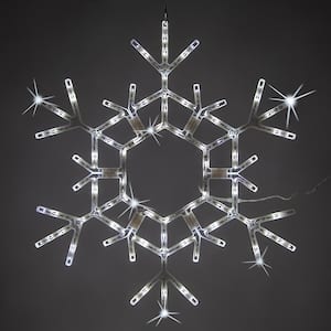 36 in. 105-Light LED Cool White Folding Twinkle Snowflake Decoration