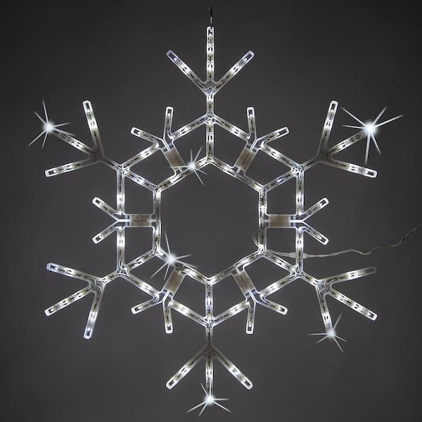 Wintergreen Lighting 24 in. 314-Light LED Blue Hanging Snowflake Decor  73443 - The Home Depot
