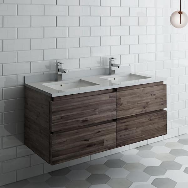 Fresca Formosa 46 In W Modern Double, Wall Mounted Vanity Cabinet Only