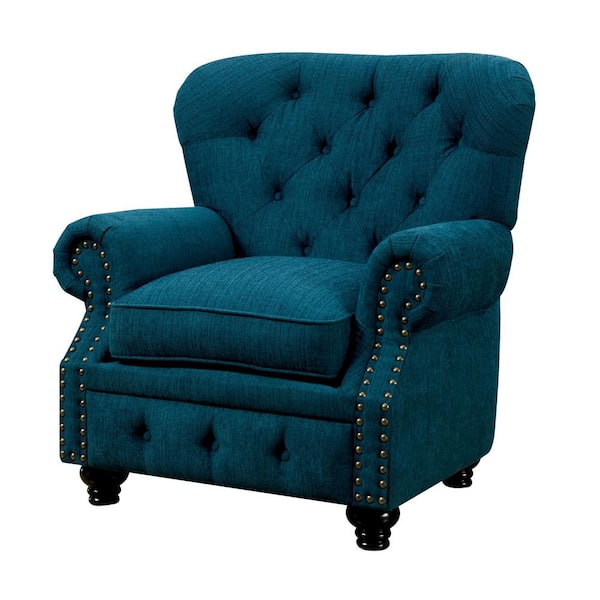 William's Home Furnishing Stanford Dark Teal Traditional Style Living Room Chair