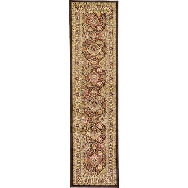 Unique Loom Voyage Colonial Brown 2' 7 x 10' 0 Runner Rug