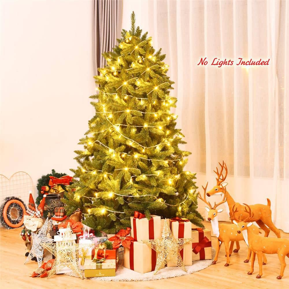 6ft Green PVC Hinged Artificial Christmas Fir Tree with Metal Stand