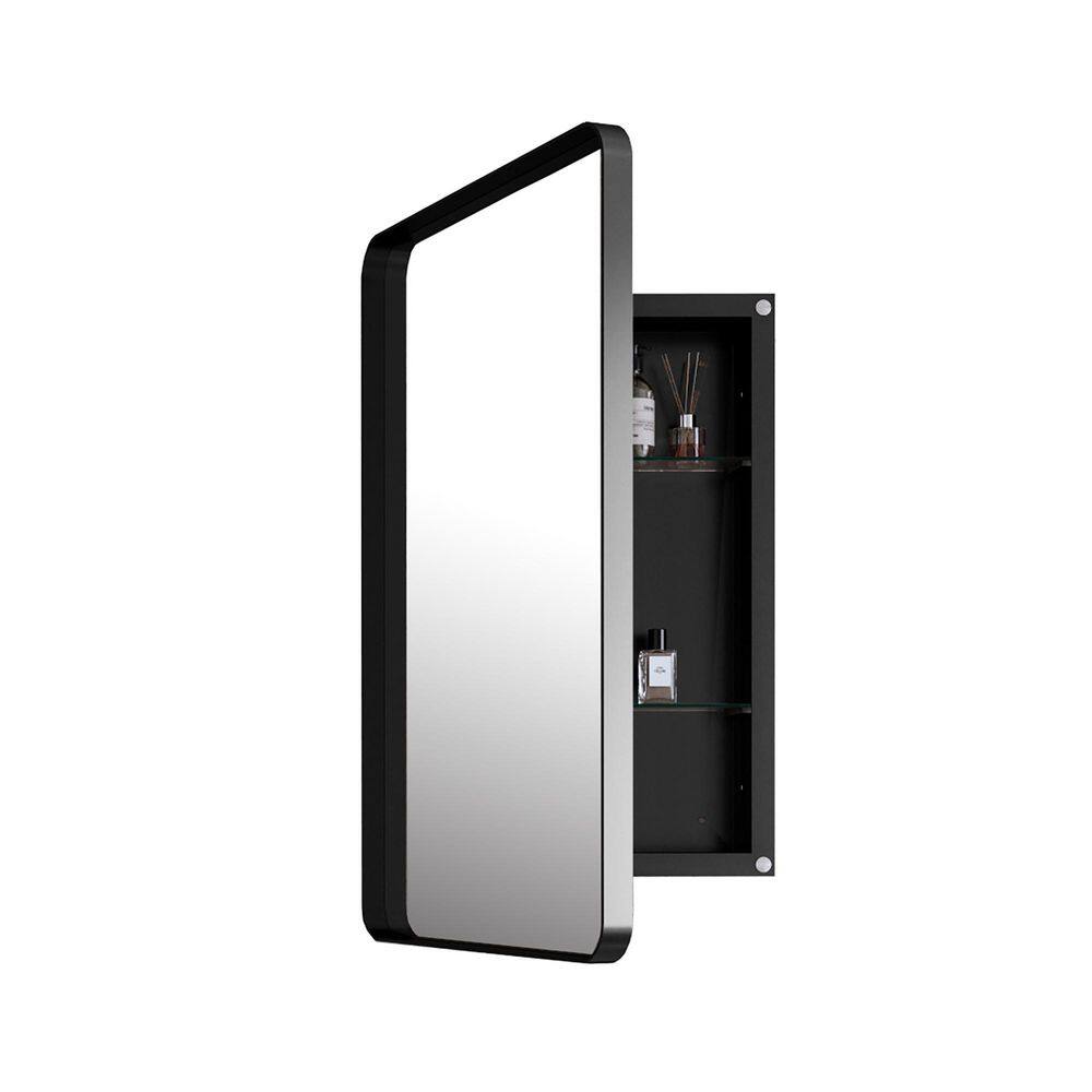 20 in. W x 30 in. H Rectangular Aluminum Framed Medicine cabinet with Mirror in Matte Black price history on PriceWatchPro