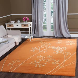 Soho Rust 8 ft. x 10 ft. Floral Area Rug