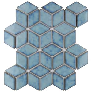 Hudson Rhombus Marine 10-1/4 in. x 11-3/4 in. Porcelain Mosaic Tile (8.6 sq. ft./Case)