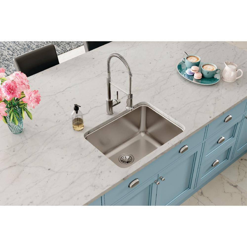 Lustrous Satin Stainless Steel Single Bowl Undermount Kitchen Sink