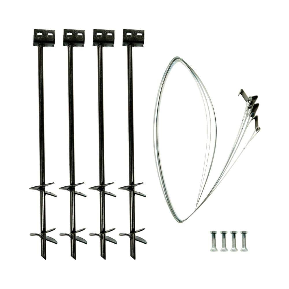 Heavy-Duty Black Steel Anchoring Kit with Screws and Straps