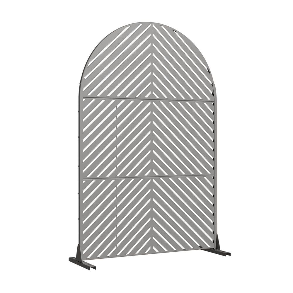 16 in. L x 72 in. H x 47 in. W Arched Galvanized Metal Wall Sculptures Outdoor Privacy Screens Garden Fence in Gray price history on PriceWatchPro
