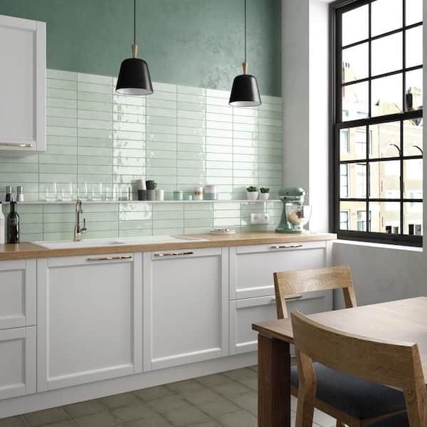 Tribeca Studio Seaglass Mint 2 in. x 10 in. Porcelain Wall Tile (5.38 sq. ft./Case))