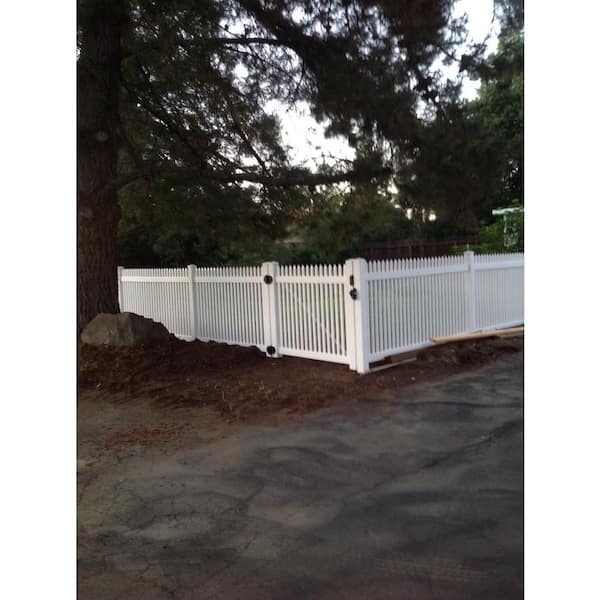 Weatherables Hartford 4 ft. W x 3 ft. H White Vinyl Picket Fence Gate
