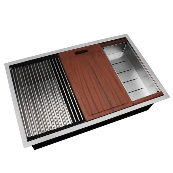 Siavonce Workstation 32 in. L x 19 in. W Undermount Kitchen Sink