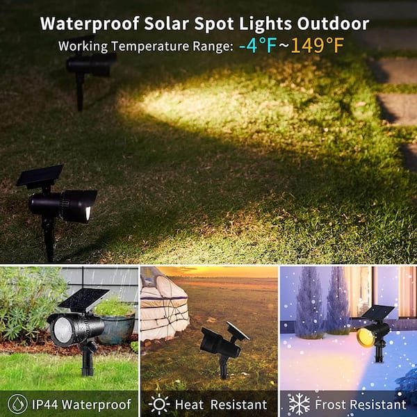 Cubilan Solar Spot Lights Outdoor - Waterproof Solar Garden Lights