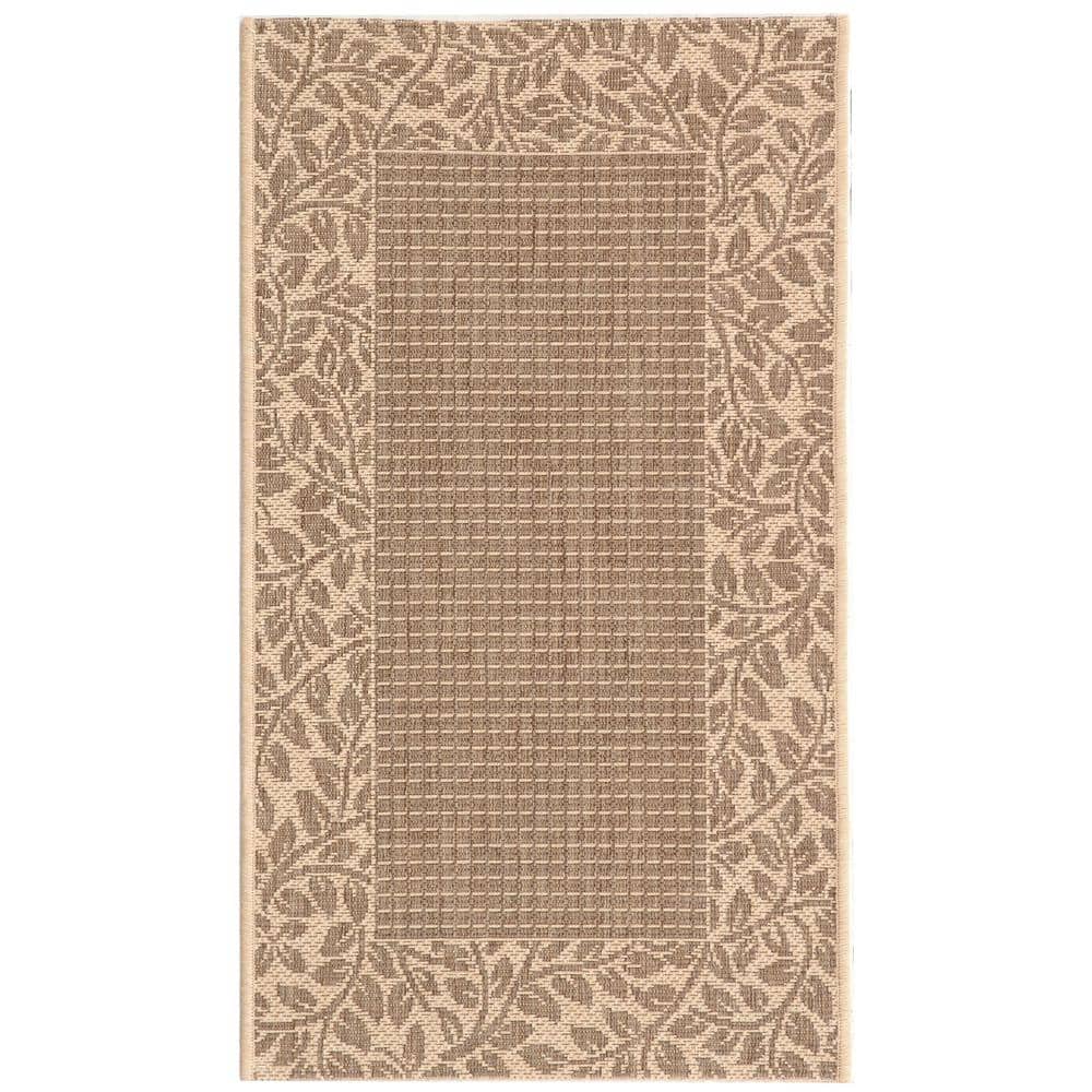 Courtyard Brown/Natural Doormat 2 ft. x 4 ft. Border Indoor/Outdoor Patio Area Rug price history on PriceWatchPro