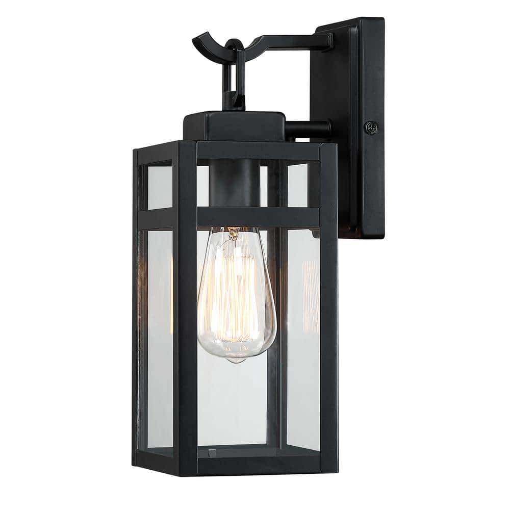 13.88 in. H 1-Light Black Modern Outdoor/Indoor Wall Light Sconce Lantern with No Bulb Included price history on PriceWatchPro