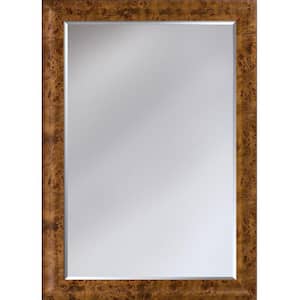 25.75 in. W x 35.75 in. H Rectangle Wood Havana Burl Framed Brown Decorative Mirror