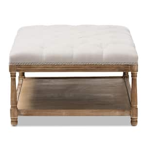 Carlotta Beige Coffee Table Ottoman