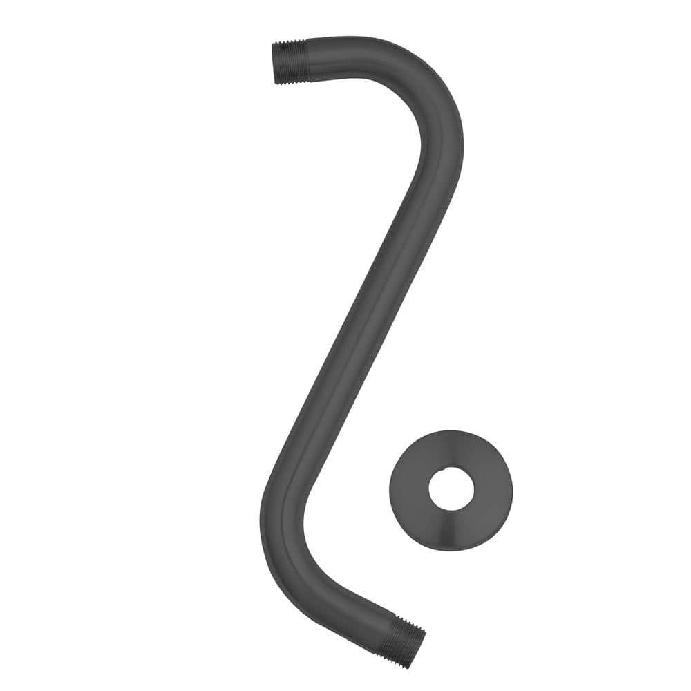 Glacier Bay 11 in. SStyle Shower Arm and Flange in Matte Black 3075
