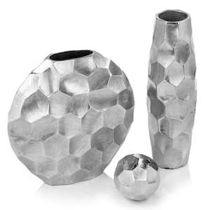 Rough Silver Barrel Vase